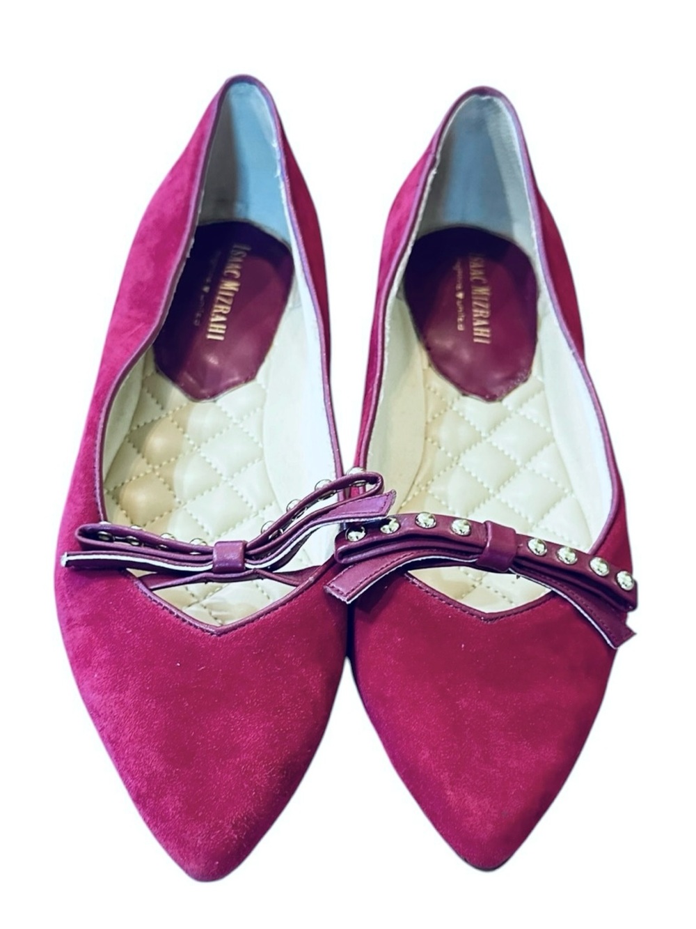 ISSAC MIZRAHI Highline United Monica Flats fuchsia sued point toe flats size 10
